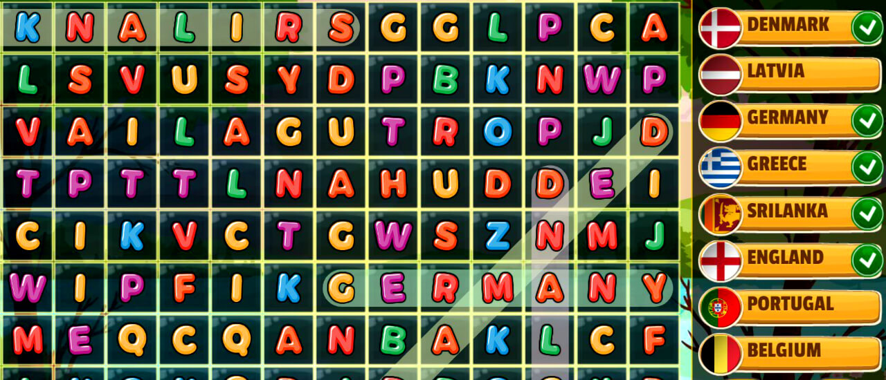 Word Search Countries